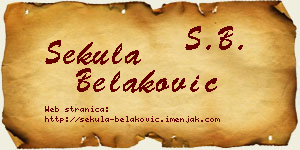 Sekula Belaković vizit kartica
